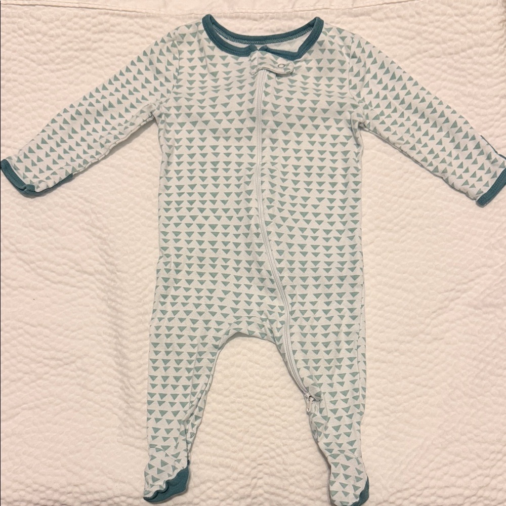 Cloud Island Teal Triangle Footed One Piece